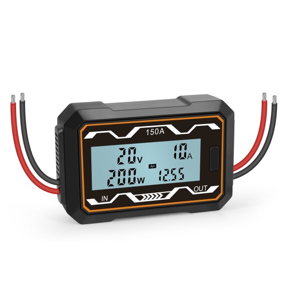 Voltmeter, wattmeter, ammeter, multifunctional, digital multimeter, 4.8 - 60 V, 150 A, model ND11, black color